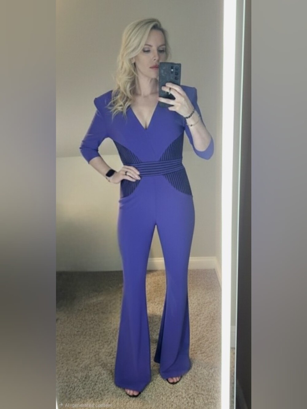 Zhivago Royal Purple V-Neck Jumpsuit